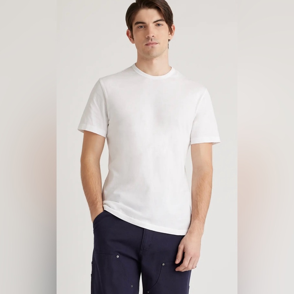 Set of 2 Alfani & Hanes men’s White 100% cotton crewneck Short Sleeve Tees, L